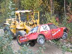Datsun joutui Karstulan kisassa vähän rajumpaan kyytiin... (2006 Crystone JM Karstula)